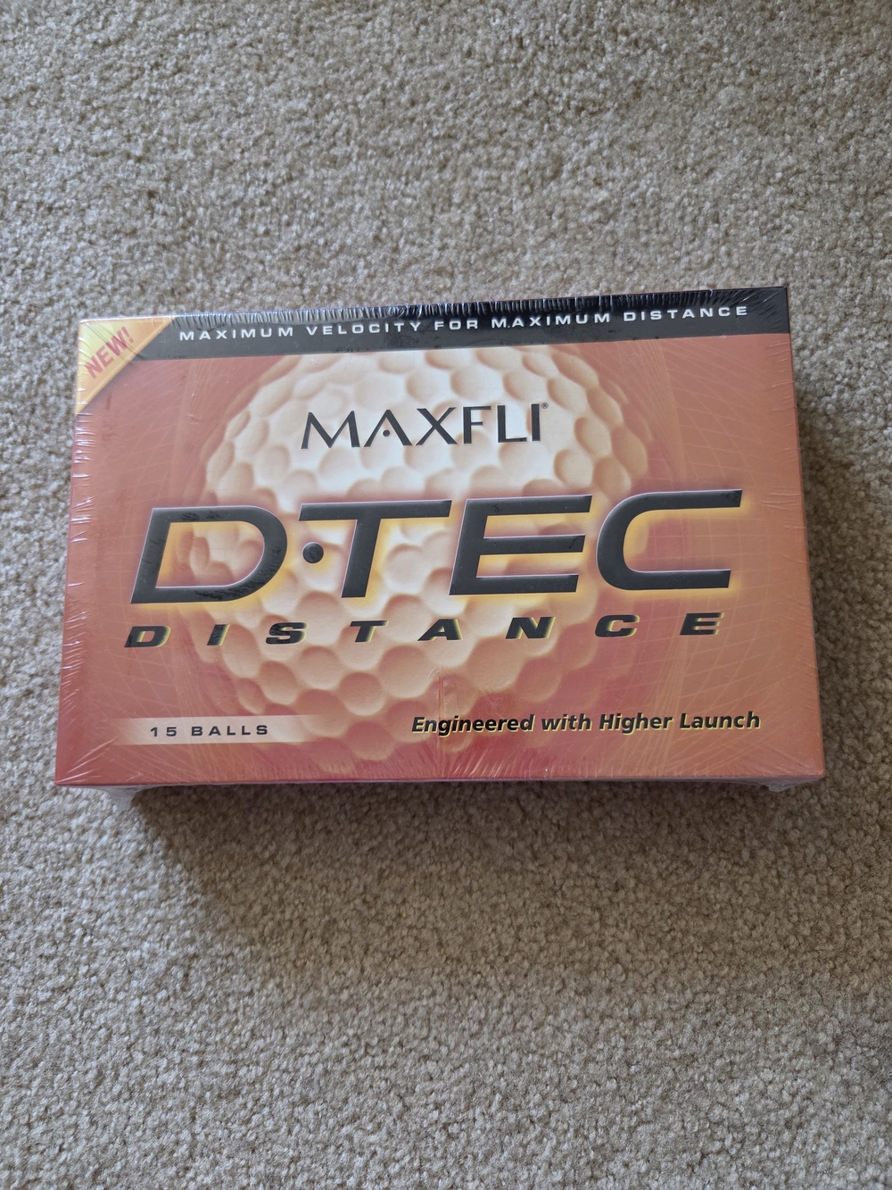 MAXFLI D•TEC Distance Golf Balls 15 Balls NEW SEALED Higher Launch Max Velocity